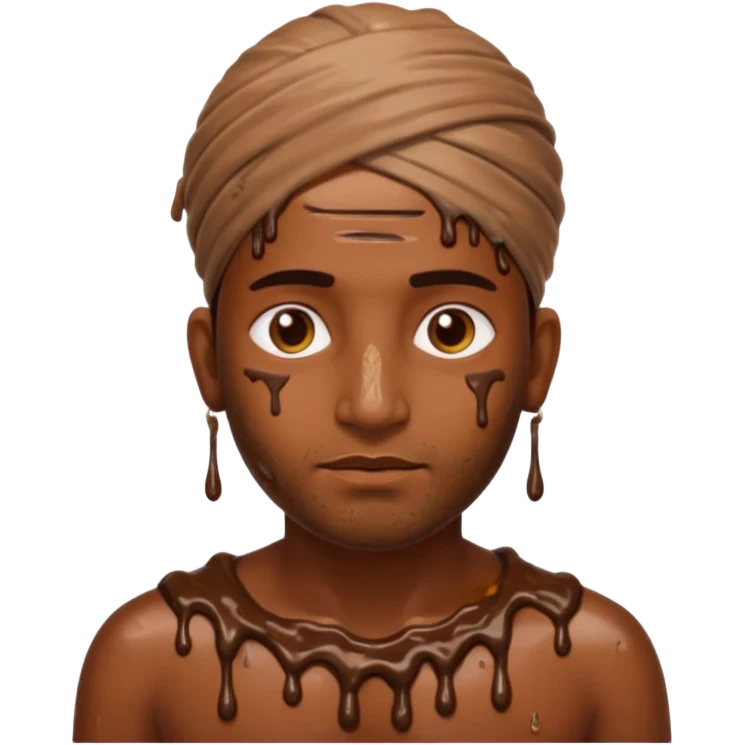 Indian man very dirty with brown slime emoji