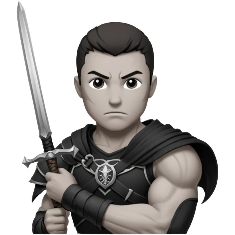 Humano guerrero dnd estilo blanco y negro dibujo emoji