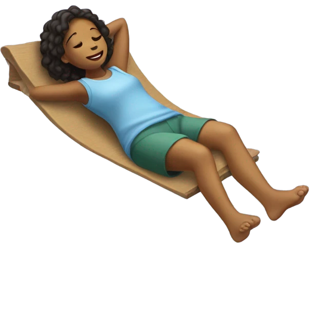 girl laying and swinging feet lovingly emoji