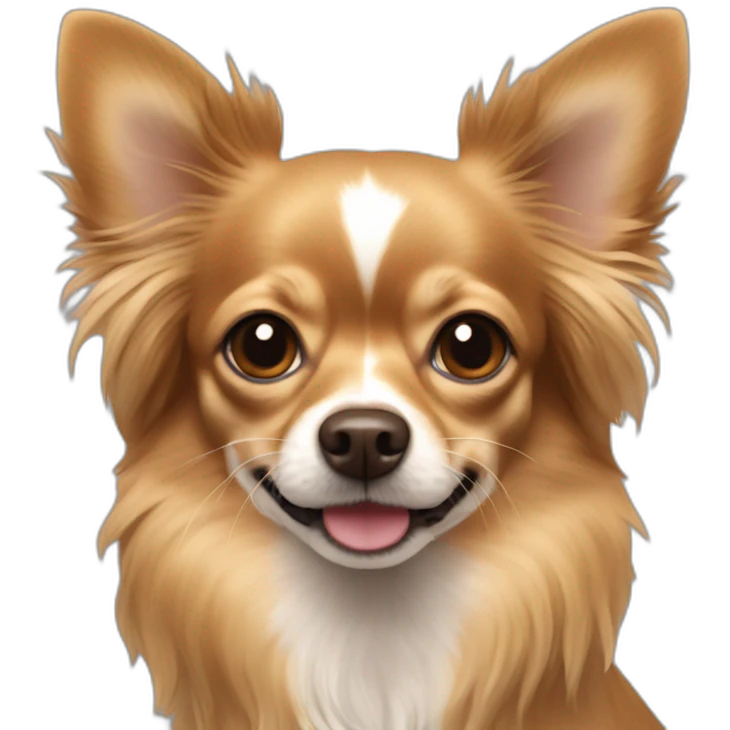 One long haired brown mulittone Chihuahua emoji