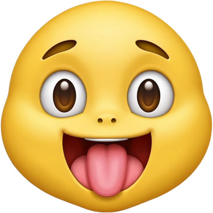 Emoji with tongue out and eyes looking up emoji