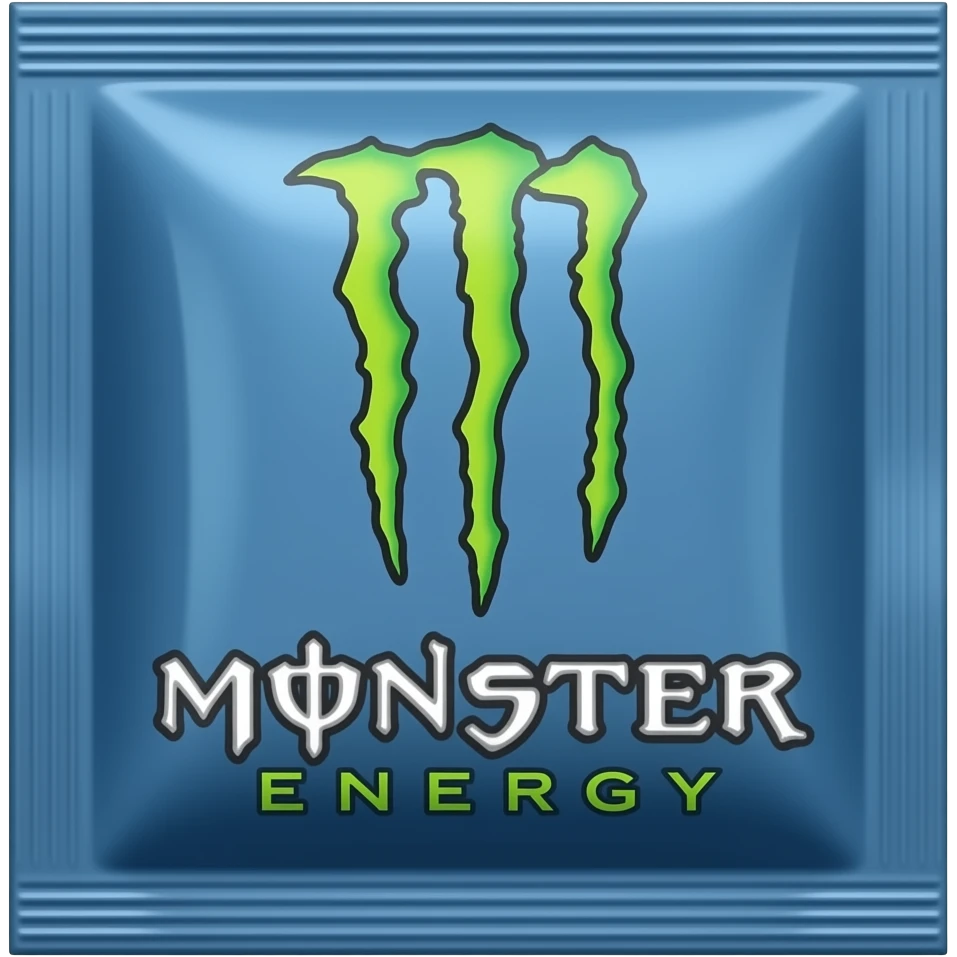Monster Energy's packet of yellow coffee in Yellow Monster Energy's change it to blue emoji