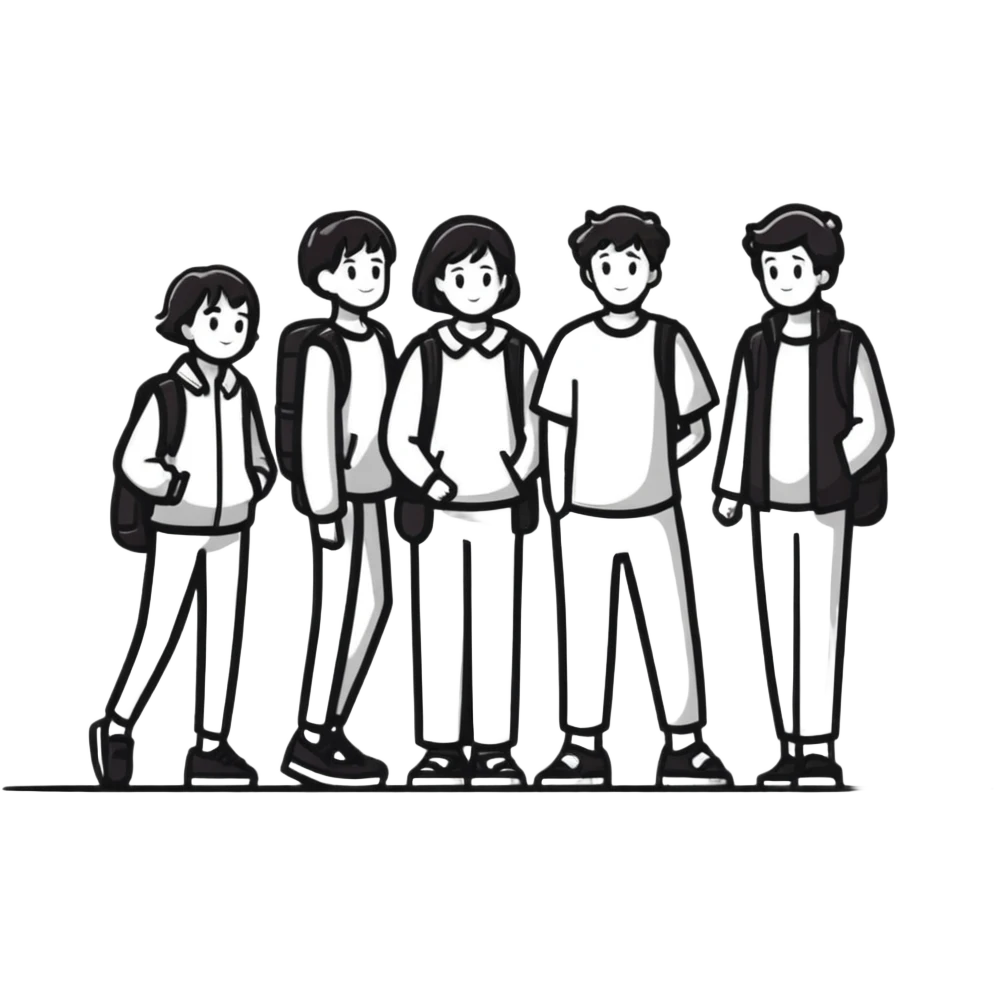 team of five people emoji