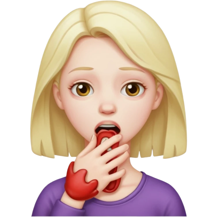 Girl choking herself￼ emoji