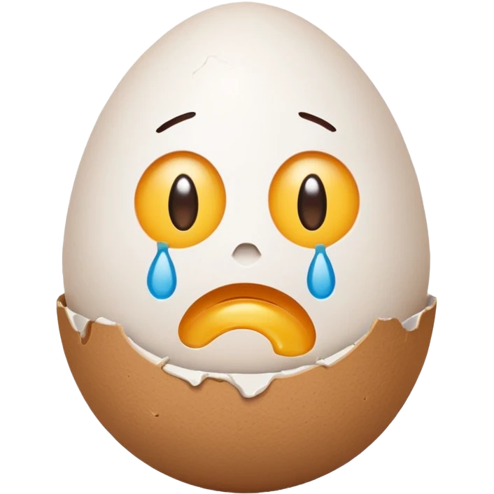 make a singular egg in a egg carton to represent isolation. make the egg have a sad expression like a sad face with tears. emoji