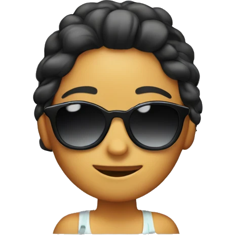 girl tucking hair behind ear with sunglasses  emoji