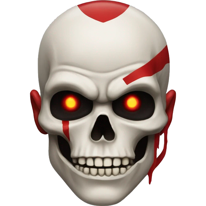 Red line on skull like kratos emoji