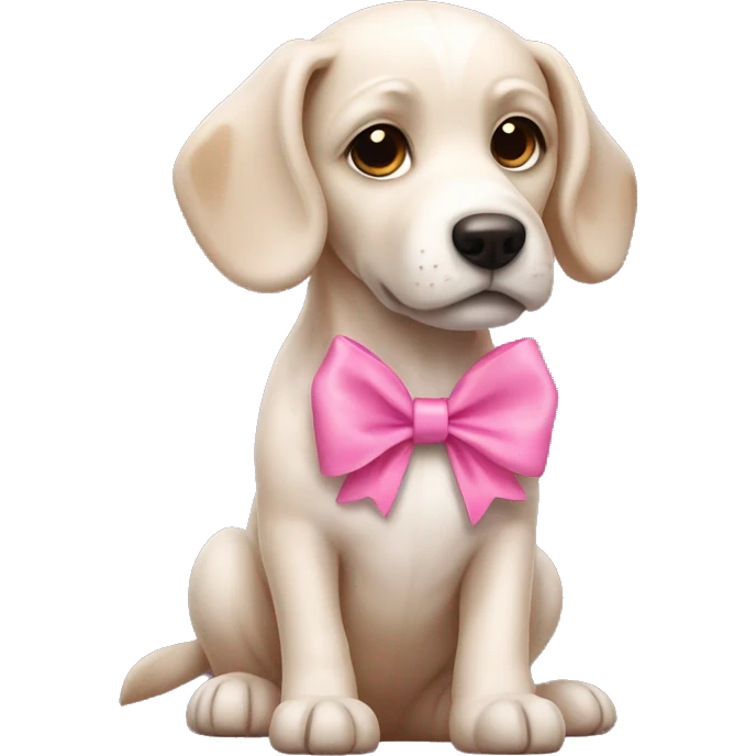 Dog with a pink bow ￼ emoji