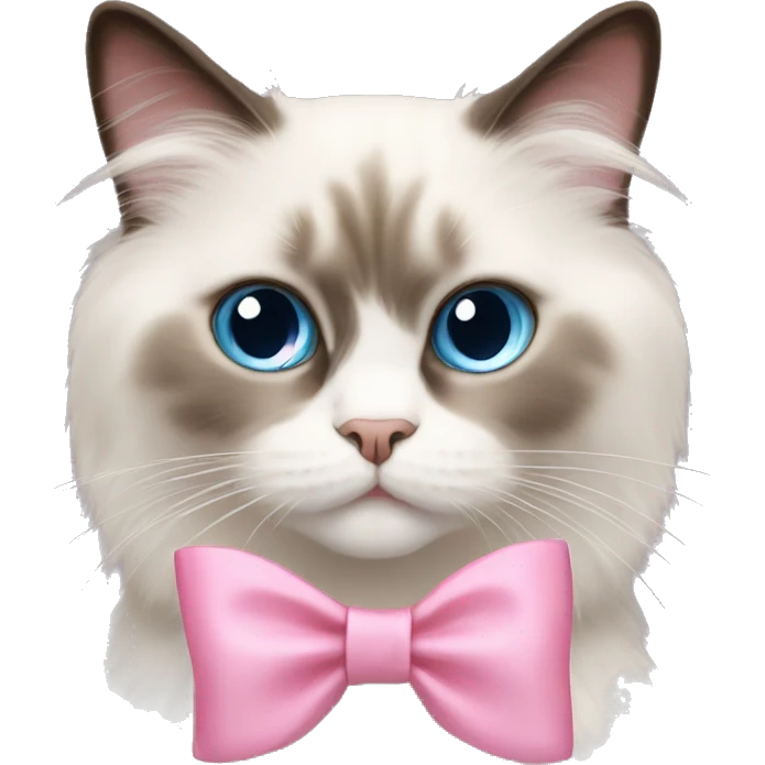 ragdoll cat pink bow emoji