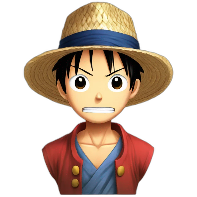 Straw hat luffy serious emoji