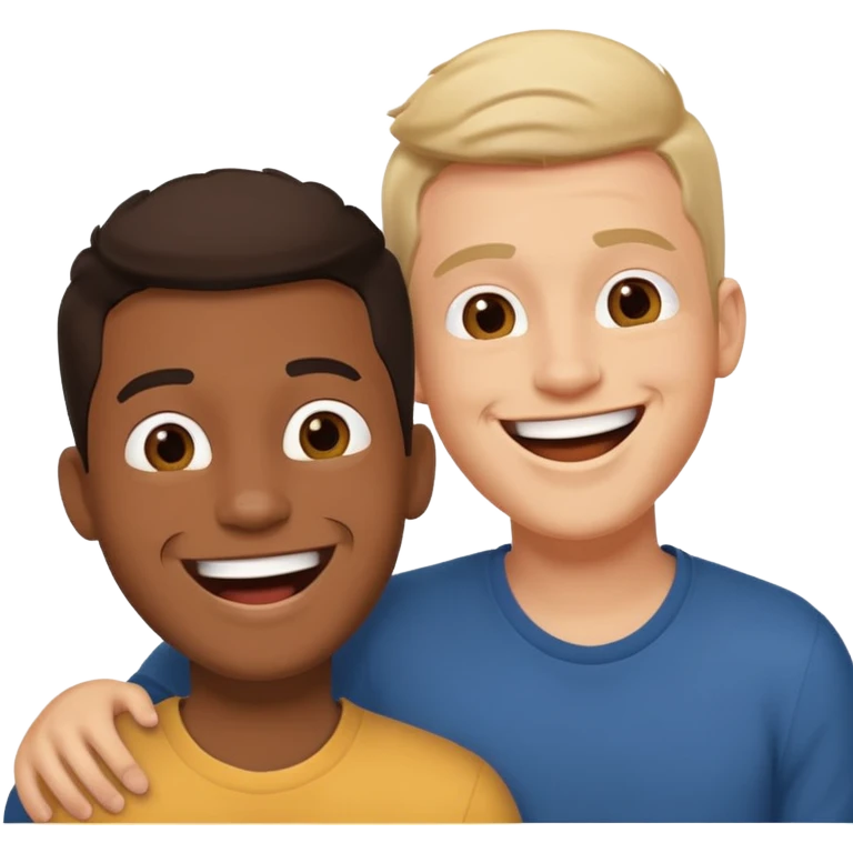 two happy male friends emoji