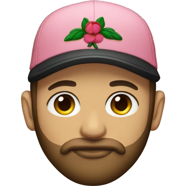 lebanese man with beard and gucci blossom cap emoji