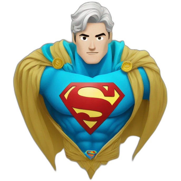 Superman with ornament of Kazakhstan emoji