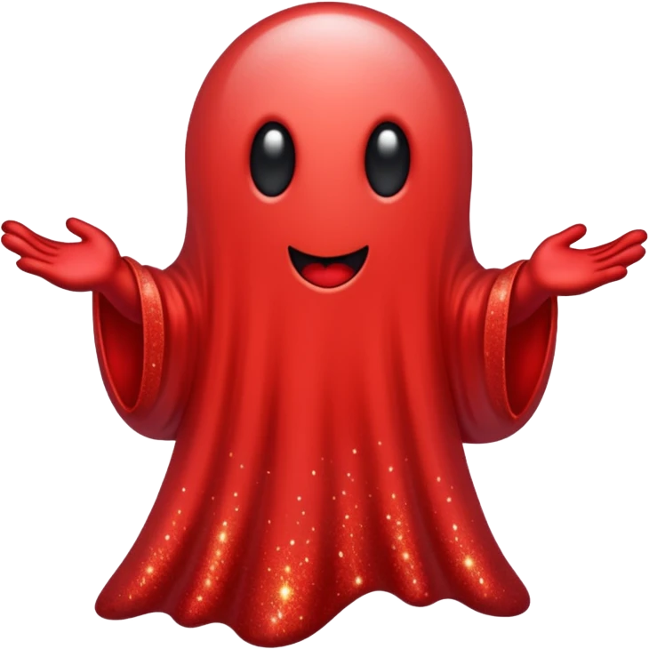 red glitter ghost emoji