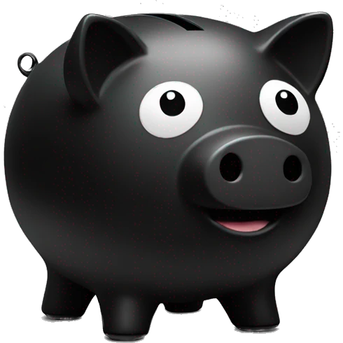 black piggy bank emoji
