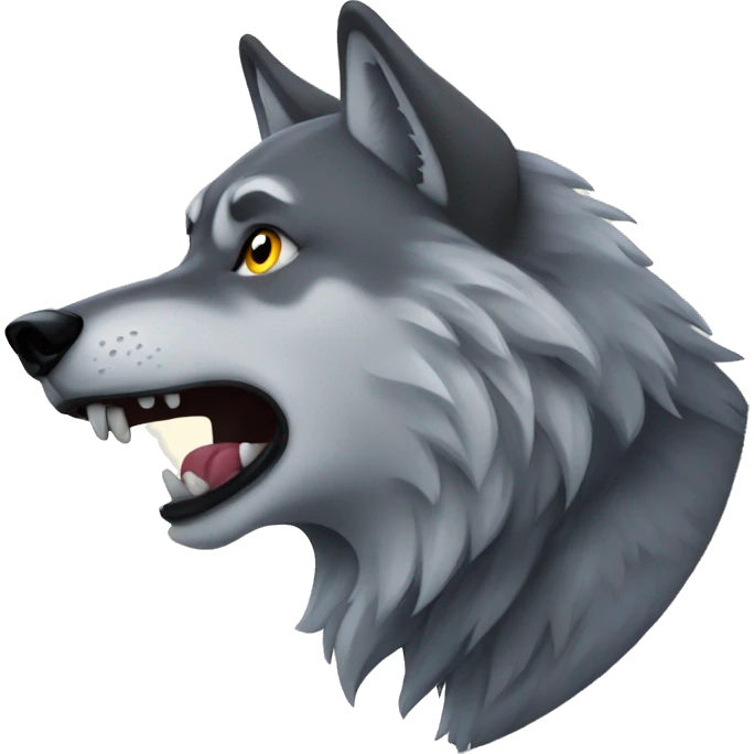 wolf howls at the moon emoji