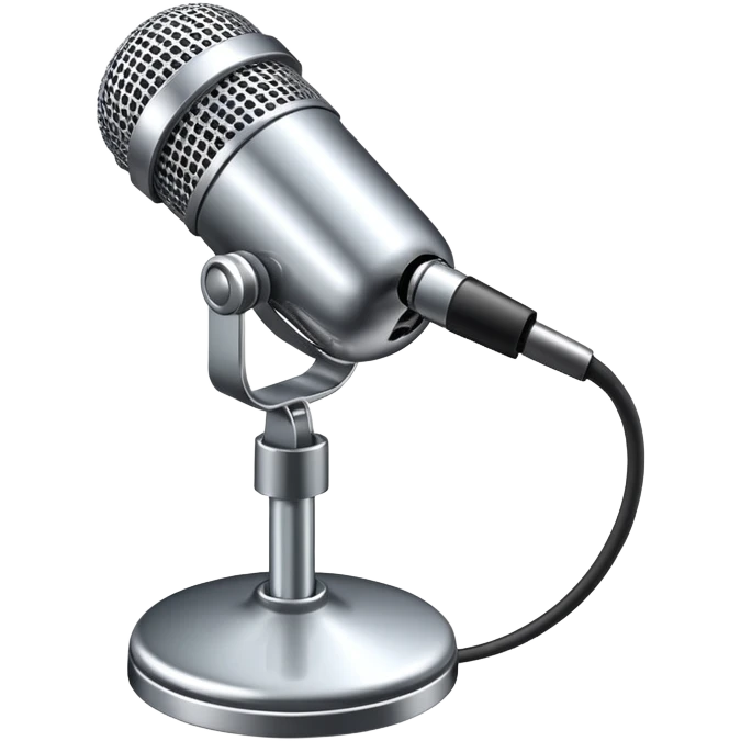generate realistic detailed microphone in 3d style emoji