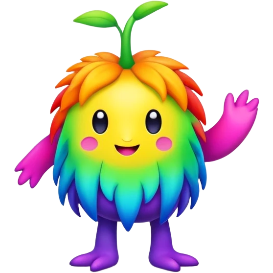 Colorful Colors Vibrant Colors Flying Fakémon-Pokémon-Creature Full Body emoji