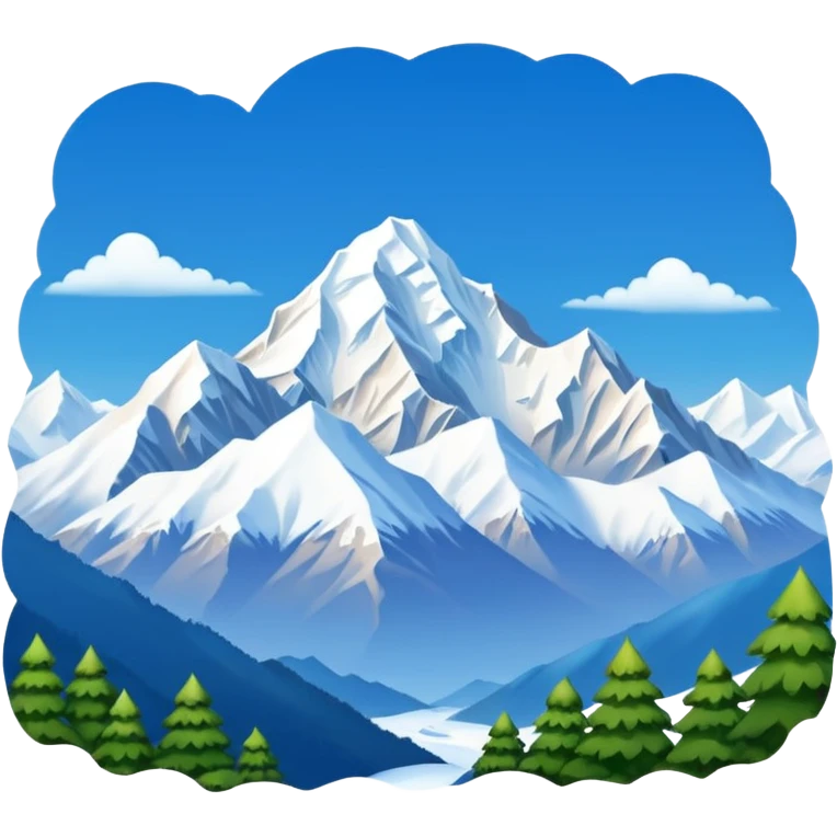 Make an emoji of Kanchenjunga mountain, with background transparent emoji