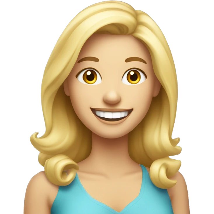 happy blonde woman portrait emoji