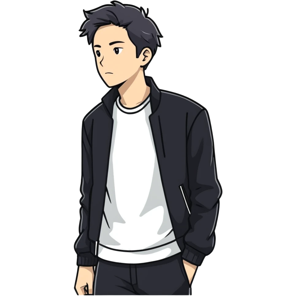 male in black jacket emoji