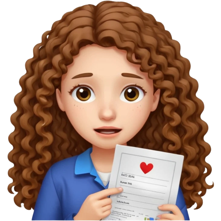 A girl with long curly brown hair crying shows an IELTS certificate with a score of 3.0  emoji
