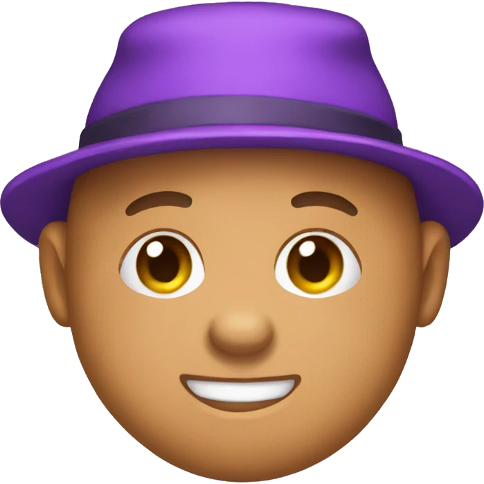 in a purple teddy bear hat emoji