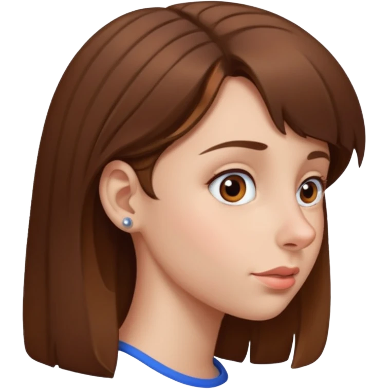girl with big nose, side view emoji