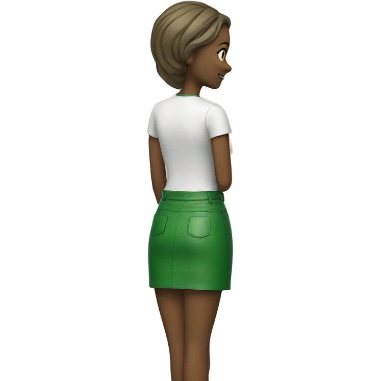 Green leather mini skirt isolated emoji