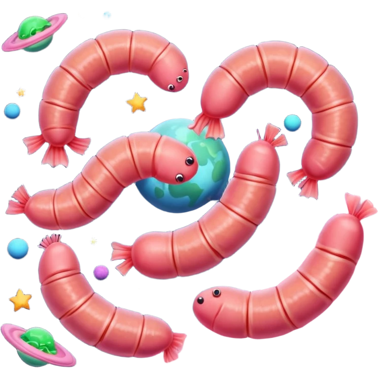 Worms eating starts in space emoji