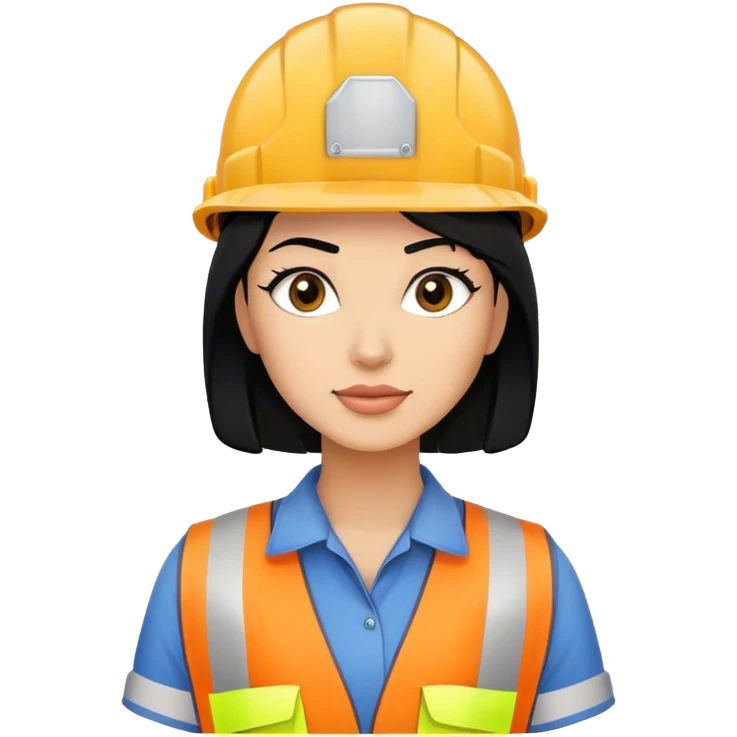 Woman with black hair construction worker  emoji