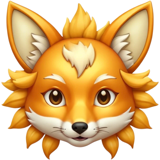 A sun face with fox ears  emoji