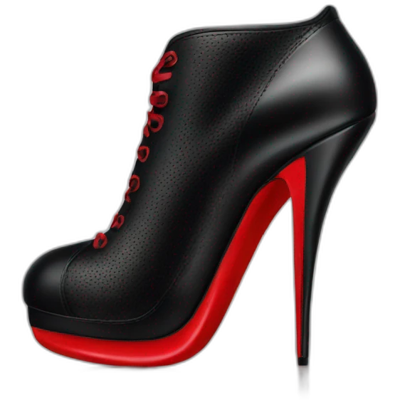 Louboutin black shoe with red sole emoji