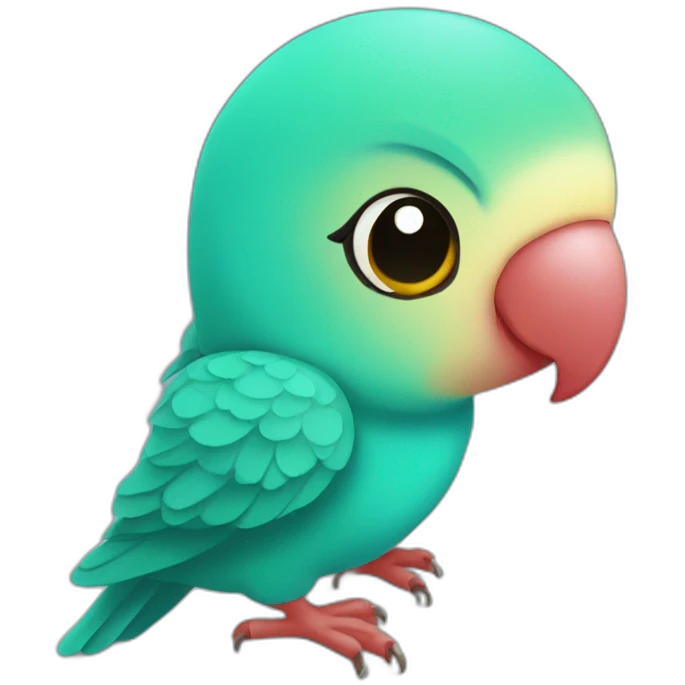 Two turquoise lovebird emoji