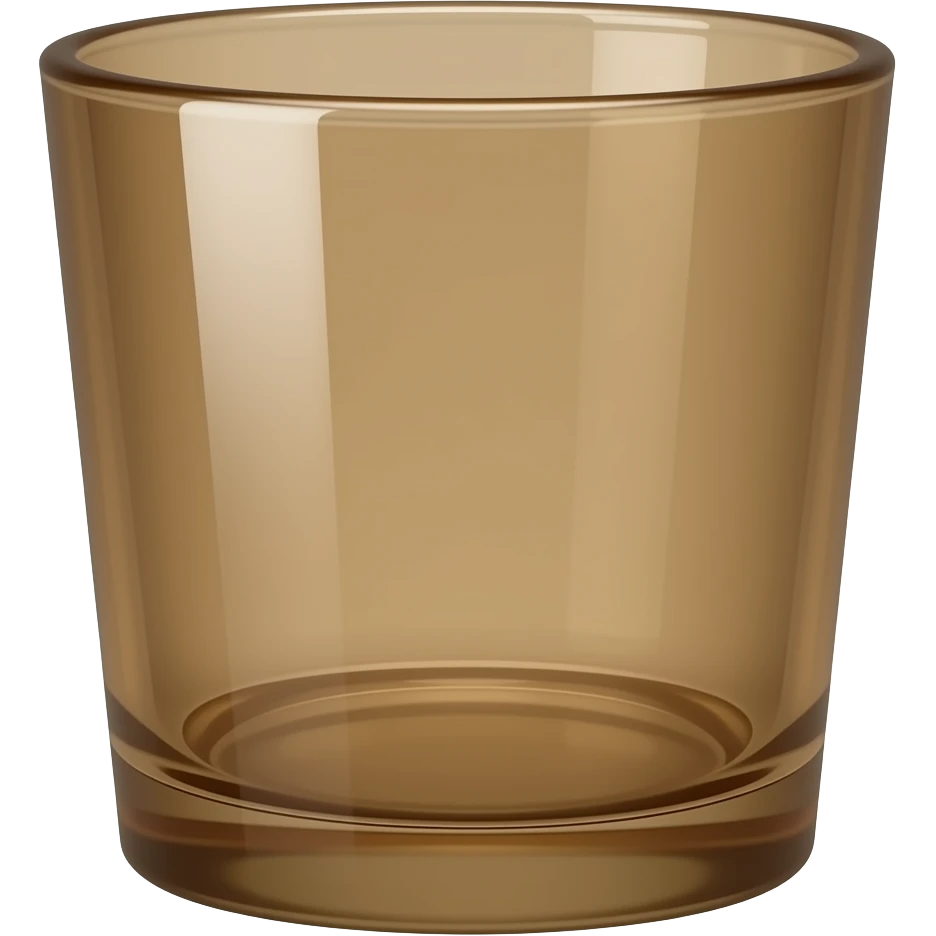 una coppa di bronzo di vetro liquido trasparente emoji