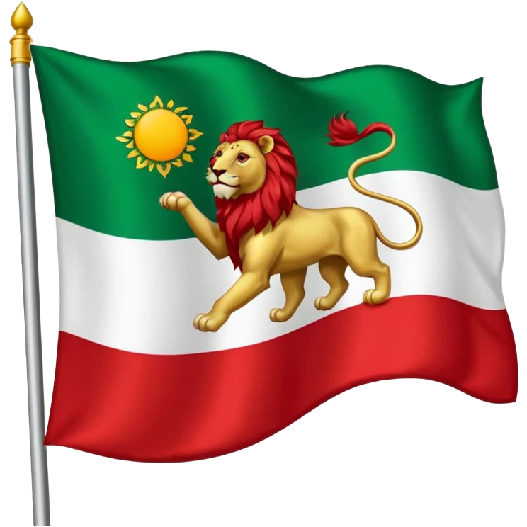 Iranian flag with the lion and sun emblem emoji