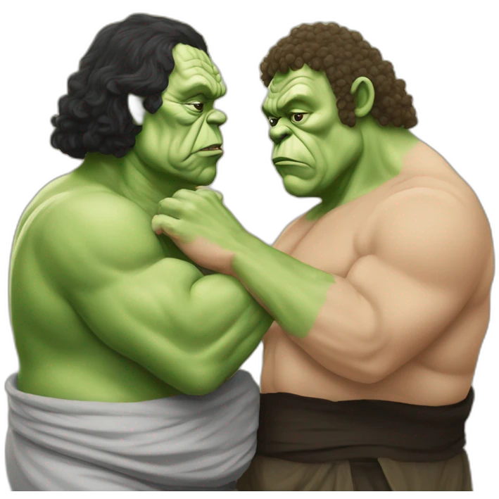 Yoda wrestling Andre the giant emoji