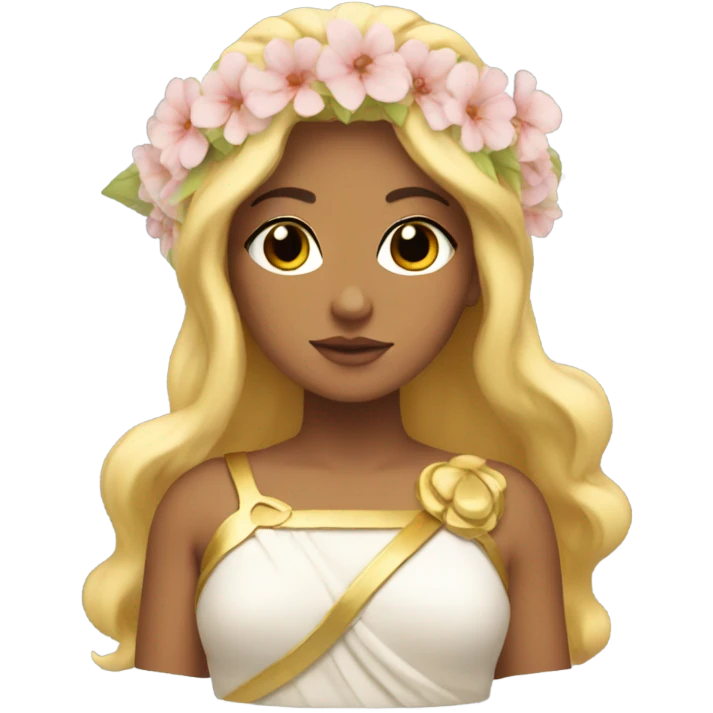 Blonde Greek goddess with flower crown emoji