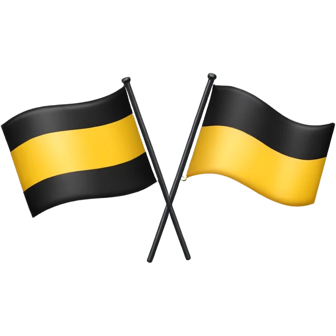flag top black bottom yellow emoji
