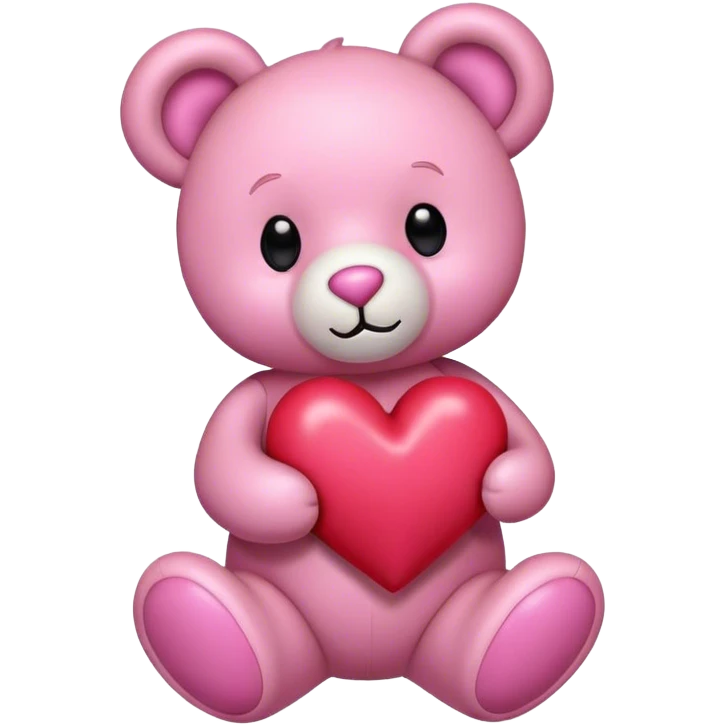 pink teddy bear with hearts emoji