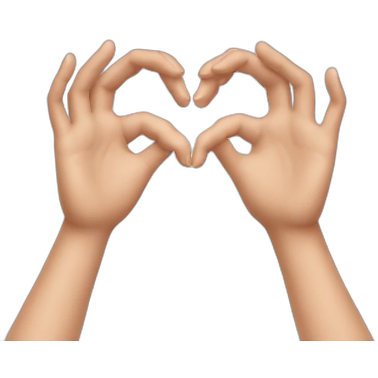 two hands creating a heart emoji