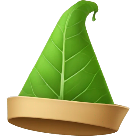 A wedge leaf in a hat emoji