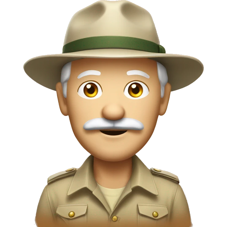 Old White South African safari guide with moustache with pants emoji