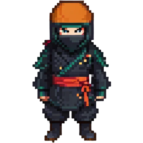 ninja character standing idle, game sprite emoji
