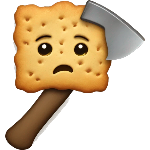 A biscuit breaks with an axe emoji