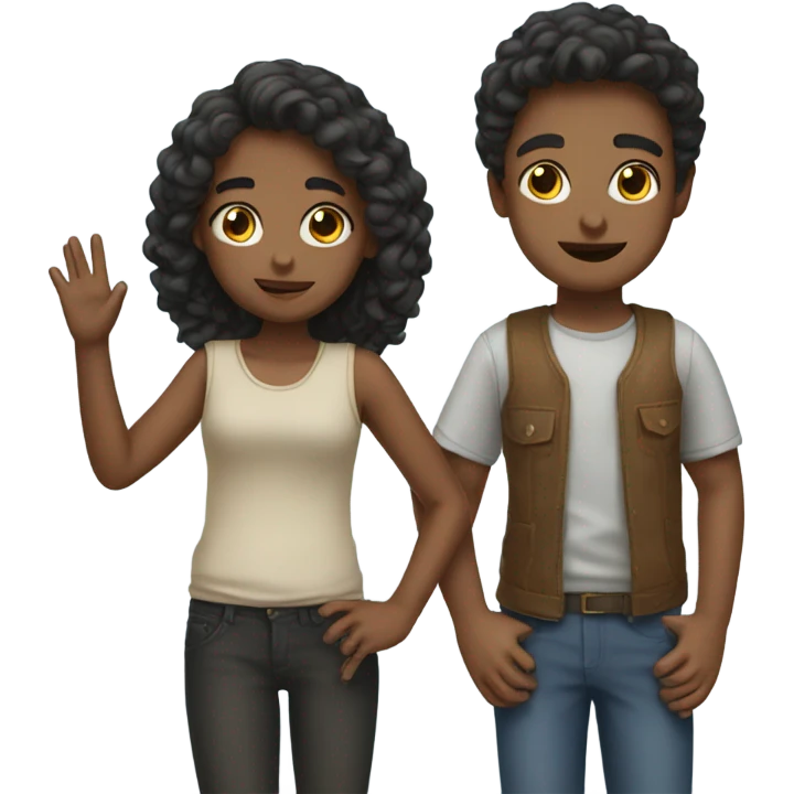 Two girls two boys  emoji