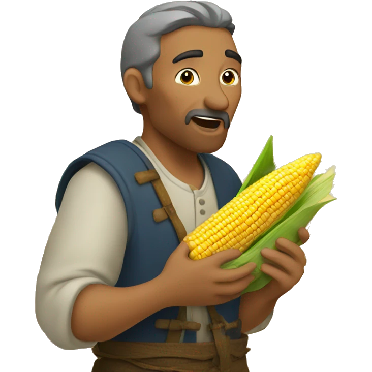 Peasant eating corn emoji