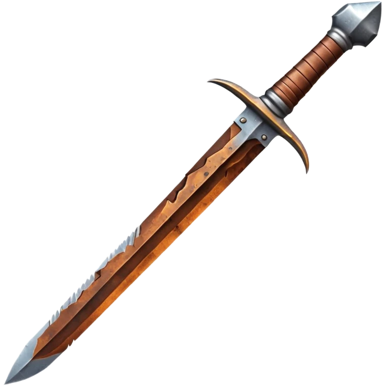 Broken rusty sword — cracked edge, worn grip emoji