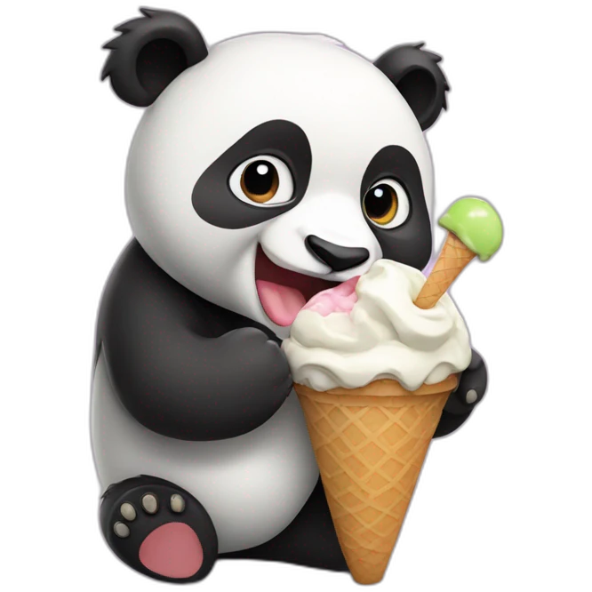 Panda eating ice cream emoji