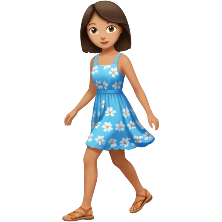 Brunette girl stepping emoji